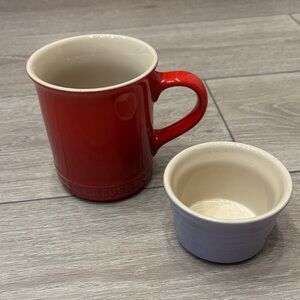 Le Creuset Red Mug and Ramekin